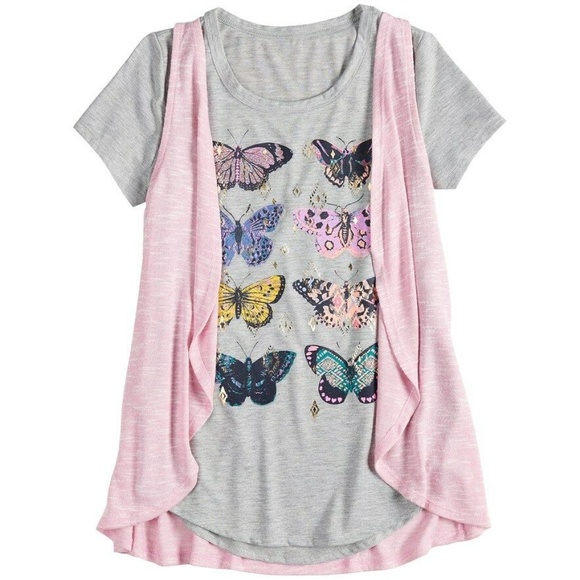 Mudd Girls vest and graphic tee 2 pc Set size 12 NEW - Picture 1 of 1